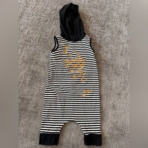 🌶️ Rags Striped Black and White Romper with Gold Accents. Size 2T